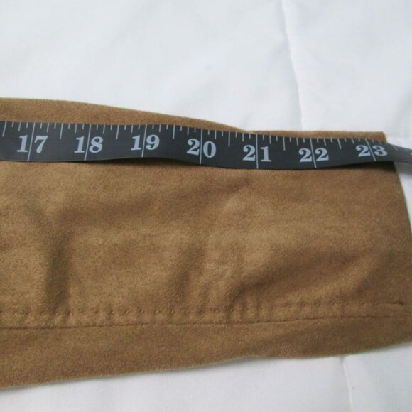 NWT MAX STUDIO Cascading Front Long Faux Suede Brown Jacket-Long Sleeves-Small - Picture 10 of 14